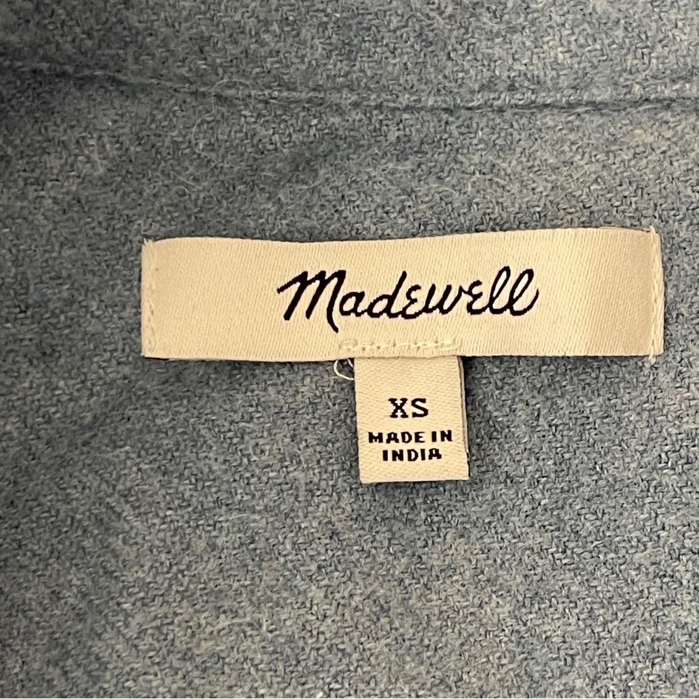 Madewell Women's Blue Long Sleeve Button Up Flannel Shirt Size XS - Picture 8 of 10